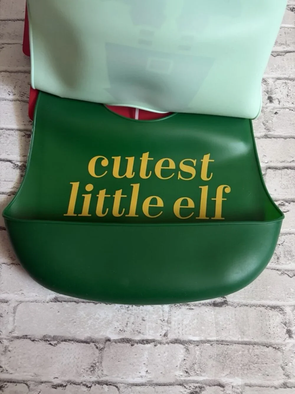 Pearhead Holiday Silicone Baby Bib Set Of 2 NEW